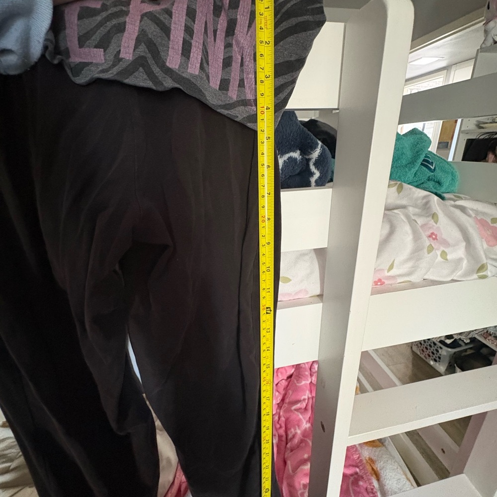PINK Victoria's Secret Black Leggings with Gray Zebra Waistband - Picture 7 of 7